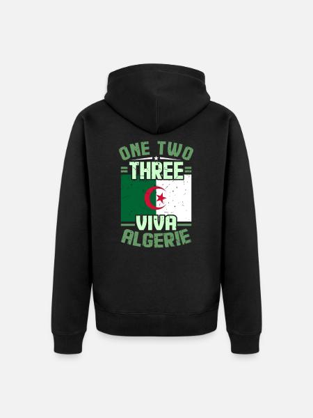 Algeria - Unisex Premium Organic Zip Hoodie - black