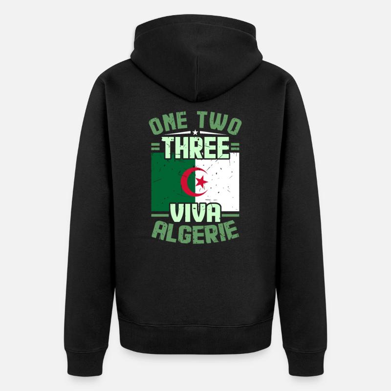 Algérie - Veste à capuche bio Premium Unisexe - noir