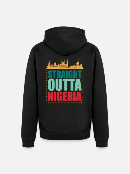 Nigeria - Unisex Premium Organic Zip Hoodie - black