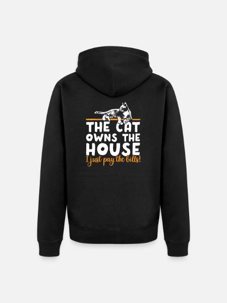 Katze - Unisex Premium Bio Zip Hoodie - Schwarz