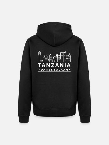Tansania - Unisex Premium Bio Zip Hoodie - Schwarz