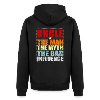 oncle - Veste à capuche bio Premium Unisexe - noir - Dos - Nico (187cm)
