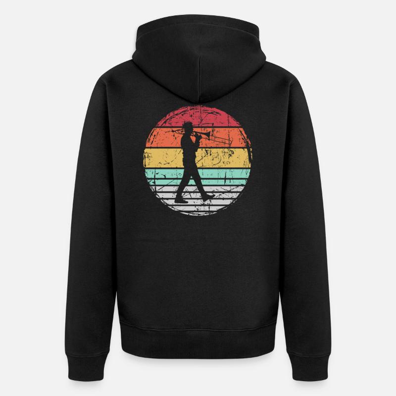 Posaune Trombone - Unisex Premium Bio Zip Hoodie - Schwarz