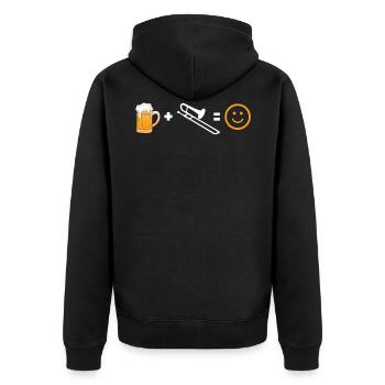 Trombone trombone music instrument shirt for trombone - Unisex Premium Organic Zip Hoodie - black - Back - Nico (187cm)