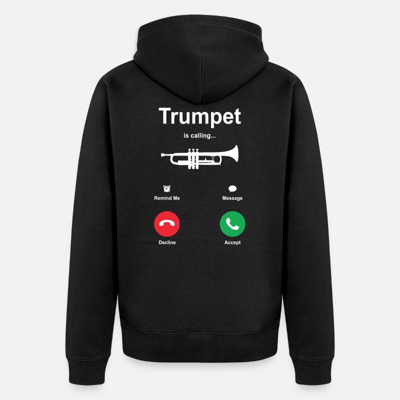 Trompete - Unisex Premium Bio Zip Hoodie - Schwarz