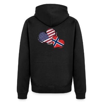 Norwegen - Unisex Premium Bio Zip Hoodie - Schwarz - Hinten - Nico (187cm)