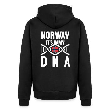 Norwegen - Unisex Premium Bio Zip Hoodie - Schwarz - Hinten - Nico (187cm)