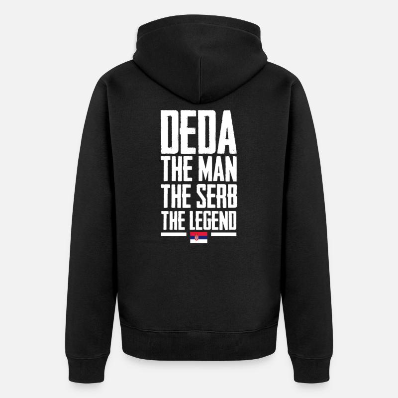 Serbien - Unisex Premium Bio Zip Hoodie - Schwarz