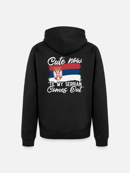Serbie - Veste à capuche bio Premium Unisexe - noir