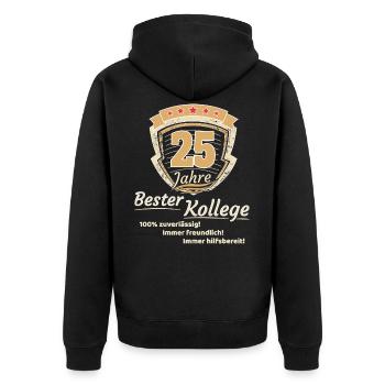 25 years best colleague - Unisex Premium Organic Zip Hoodie - black - Back - Nico (187cm)