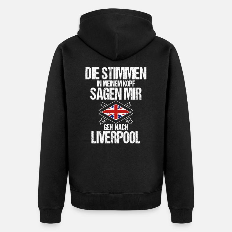 Liverpool - Unisex Premium Bio Zip Hoodie - Schwarz