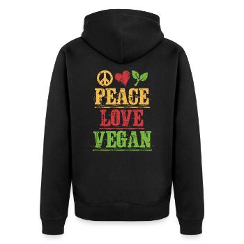 végétalien - Veste à capuche bio Premium Unisexe - noir - Dos - Nico (187cm)