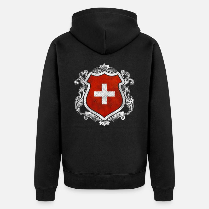 Suisse - Veste à capuche bio Premium Unisexe - noir