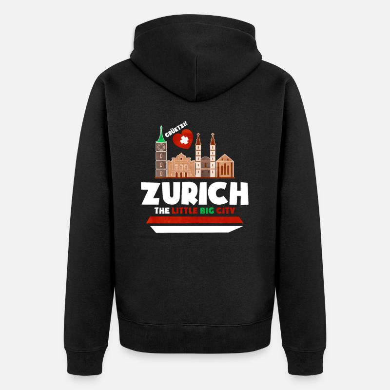 Suisse - Veste à capuche bio Premium Unisexe - noir