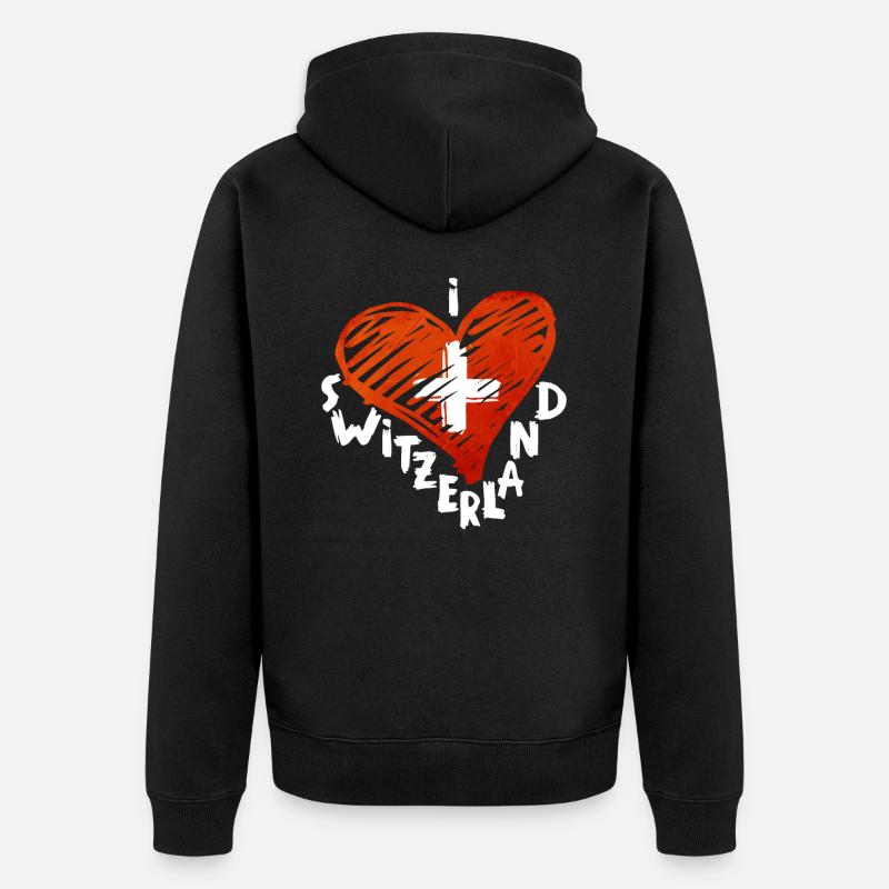 Suisse - Veste à capuche bio Premium Unisexe - noir