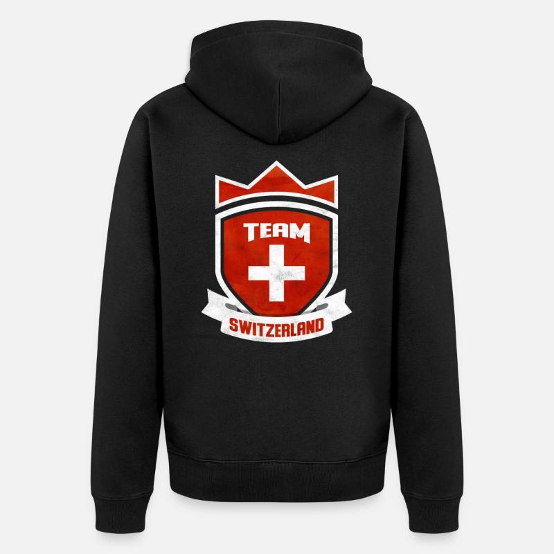 Suisse - Veste à capuche bio Premium Unisexe - noir
