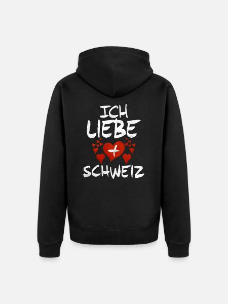 Schweiz Schweizer Geschenkidee - Unisex Premium Bio Zip Hoodie - Schwarz
