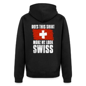 Suisse Idée de cadeau suisse - Veste à capuche bio Premium Unisexe - noir - Dos - Nico (187cm)