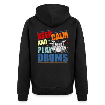 Batterie Batteur Drummer Cadeau - Veste à capuche bio Premium Unisexe - noir - Dos - Nico (187cm)