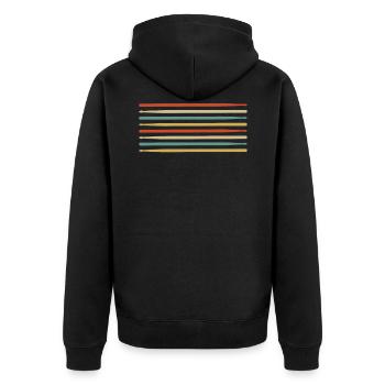 Drums - Unisex Premium Organic Zip Hoodie - black - Back - Nico (187cm)