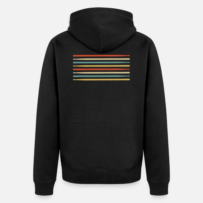 Schlagzeug - Unisex Premium Bio Zip Hoodie - Schwarz