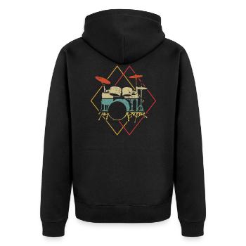 Drums drummer drummer gift - Unisex Premium Organic Zip Hoodie - black - Back - Nico (187cm)