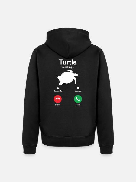 turtle - Unisex Premium Organic Zip Hoodie - black