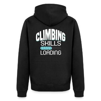 climbing skills loading - Unisex Premium Organic Zip Hoodie - black - Back - Nico (187cm)