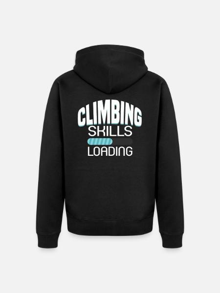 climbing skills loading - Unisex Premium Organic Zip Hoodie - black