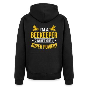 Imker Bienenzüchter - Unisex Premium Bio Zip Hoodie - Schwarz - Hinten - Nico (187cm)