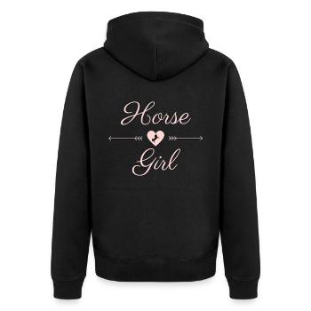 Conception de cheval fille - Veste à capuche bio Premium Unisexe - noir - Dos - Nico (187cm)
