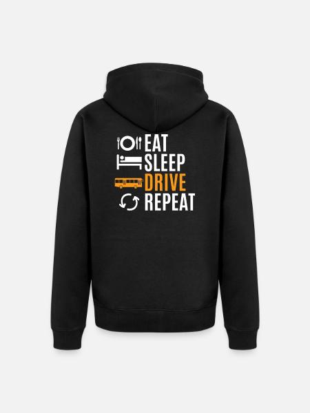 bus driver - Unisex Premium Organic Zip Hoodie - black