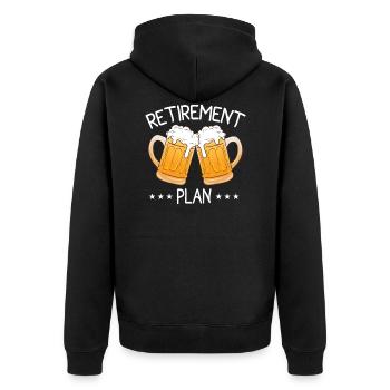Rente - Unisex Premium Bio Zip Hoodie - Schwarz - Hinten - Nico (187cm)