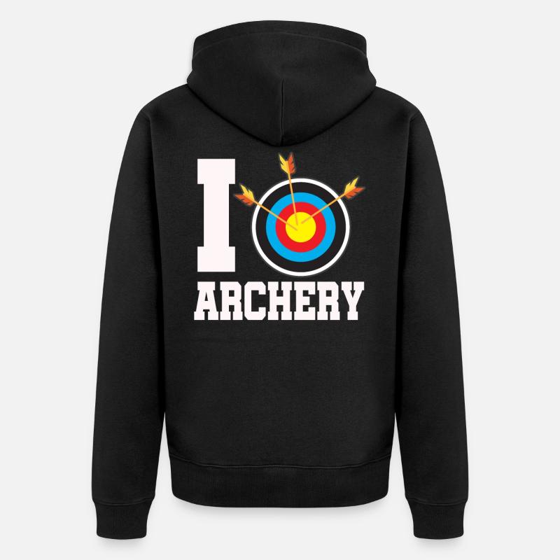 J'AIME LE TIR À L'ARC - Veste à capuche bio Premium Unisexe - noir