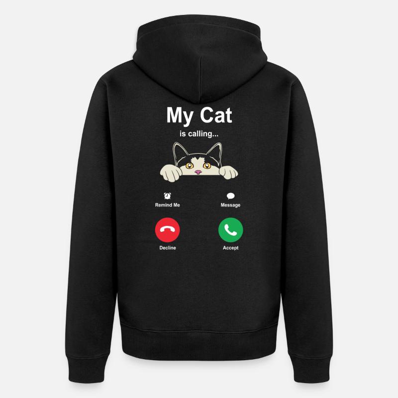 chat - Veste à capuche bio Premium Unisexe - noir
