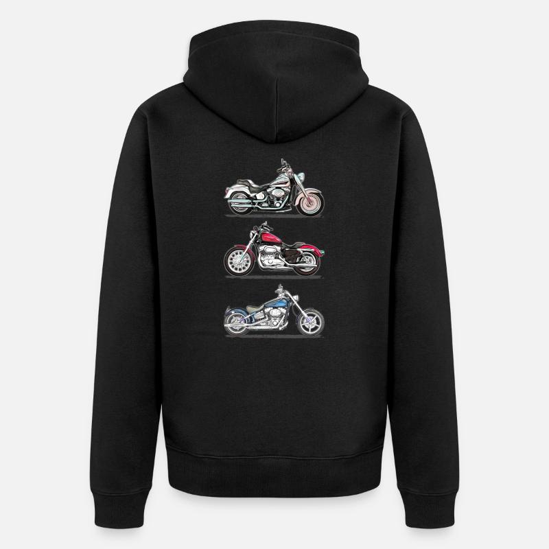 Motorrad - Unisex Premium Bio Zip Hoodie - Schwarz