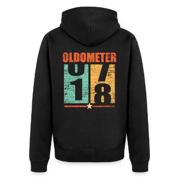 18th birthday - Unisex Premium Organic Zip Hoodie - black - Back - Nico (187cm)