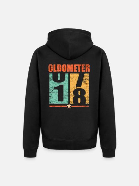 18th birthday - Unisex Premium Organic Zip Hoodie - black
