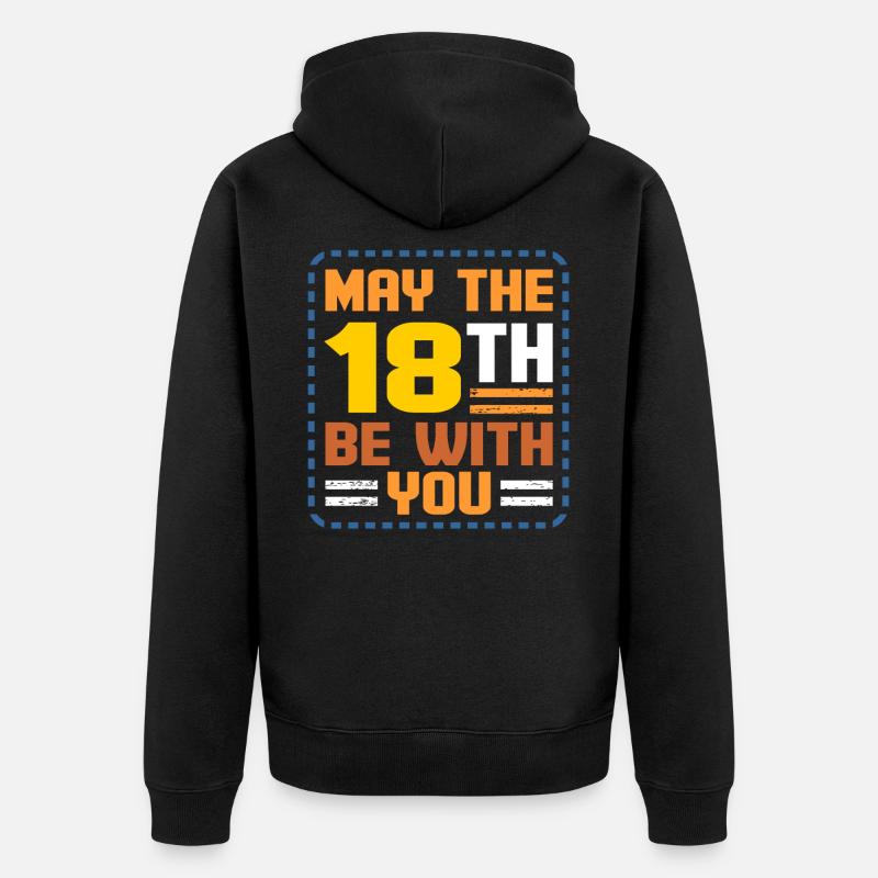 18e anniversaire - Veste à capuche bio Premium Unisexe - noir