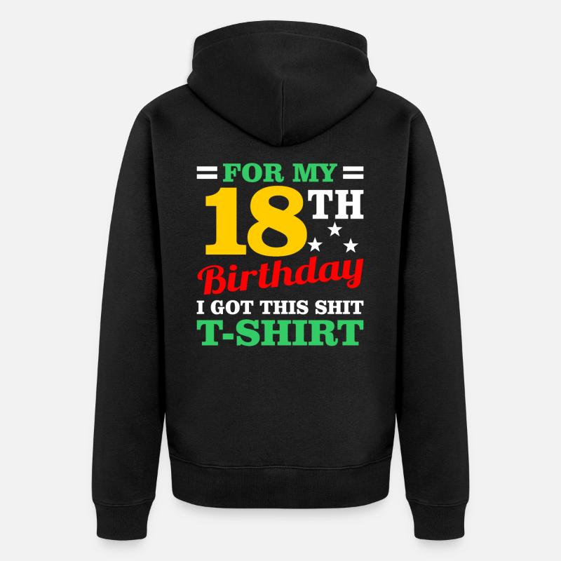 18 ans - Veste à capuche bio Premium Unisexe - noir