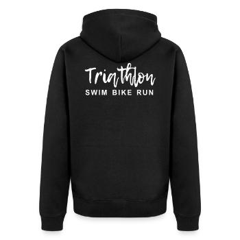 Triathlon - Veste à capuche bio Premium Unisexe - noir - Dos - Nico (187cm)