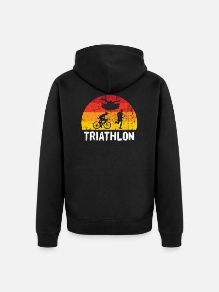 Triathlon - Unisex Premium Organic Zip Hoodie - black