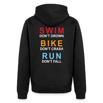 Triathlon - Veste à capuche bio Premium Unisexe - noir - Dos - Nico (187cm)