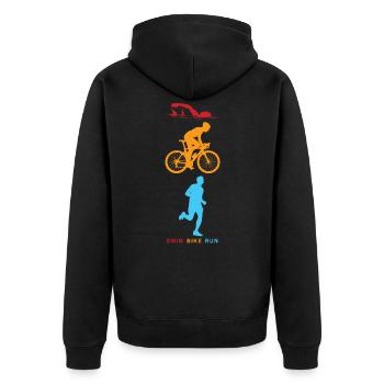 Triathlon - Veste à capuche bio Premium Unisexe - noir - Dos - Nico (187cm)