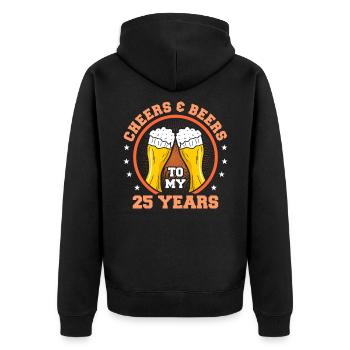 25th birthday - Unisex Premium Organic Zip Hoodie - black - Back - Nico (187cm)