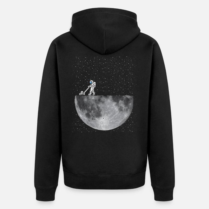 ASTRONAUT NETTOYANT LA LUNE - Veste à capuche bio Premium Unisexe - noir