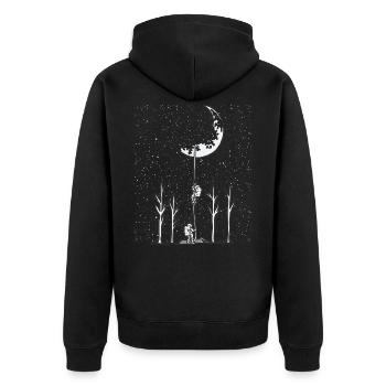 ASTRONAUT CLIMBING MOON Dire drôle - Veste à capuche bio Premium Unisexe - noir - Dos - Nico (187cm)