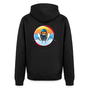 Skieur Professionnel Pistensau Ski Vacation Humour Drôle - Veste à capuche bio Premium Unisexe - noir - Dos - Nico (187cm)