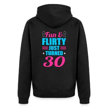 30th birthday - Unisex Premium Organic Zip Hoodie - black - Back - Nico (187cm)