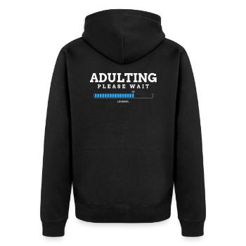 18th birthday - Unisex Premium Organic Zip Hoodie - black - Back - Nico (187cm)
